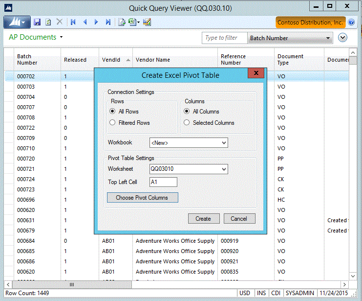 excel pivot table